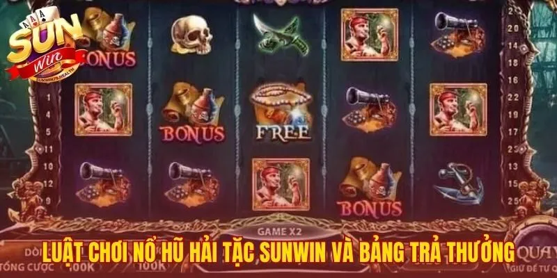 Luật chơi nổ hũ Hải Tặc SUNWIN và giá trị mỗi biểu tượng.